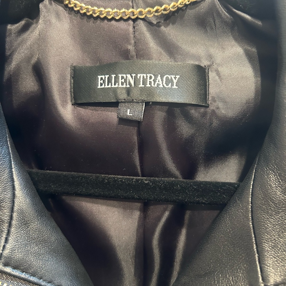 Ellen Tracy Women's Black Buttery Soft Leather Jacket Large - Picture 3 of 10